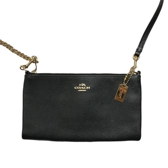 Coach 52385 - Kylie Crossbody Clutch Shoulder Bag - Black Textured Leather